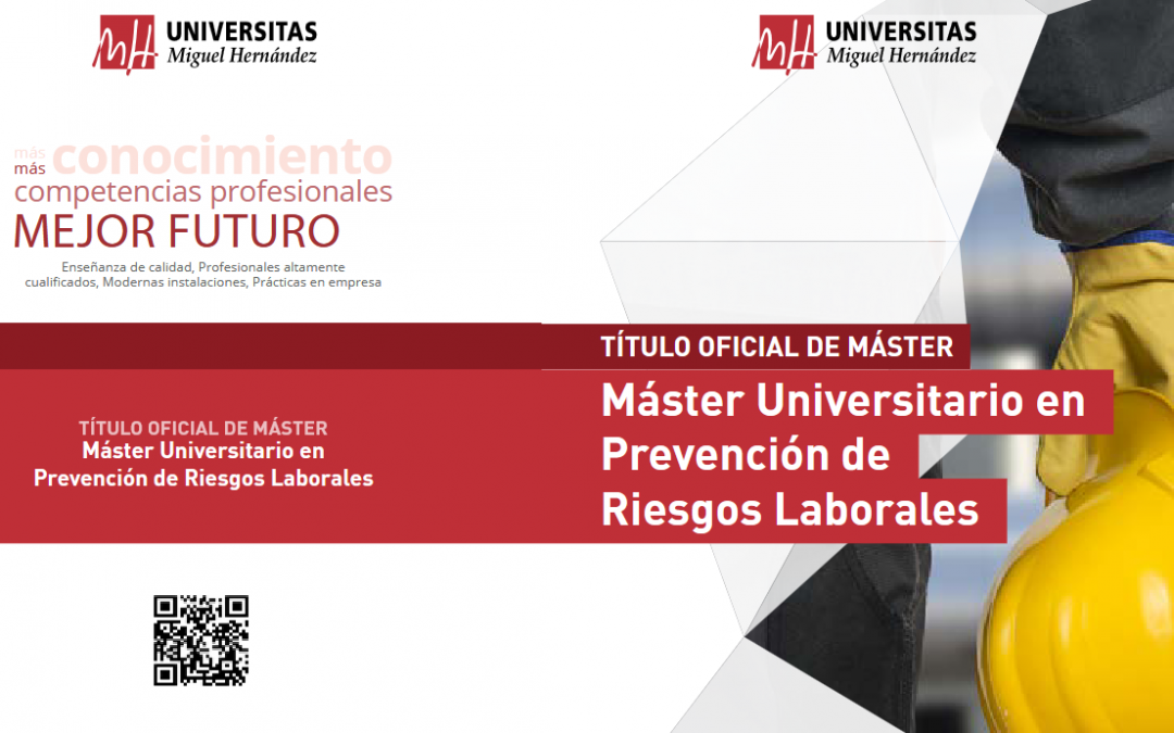 Abierto el plazo de preinscripción para el Máster Universitario en Prevención de Riesgos Laborales (curso 2026-2027)